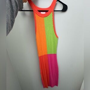 Colorful Sleeveless Knit Dress